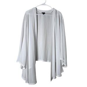 Torrid Drape Kimono Cover Up Plus Size 5/6X White Open Front Flowy